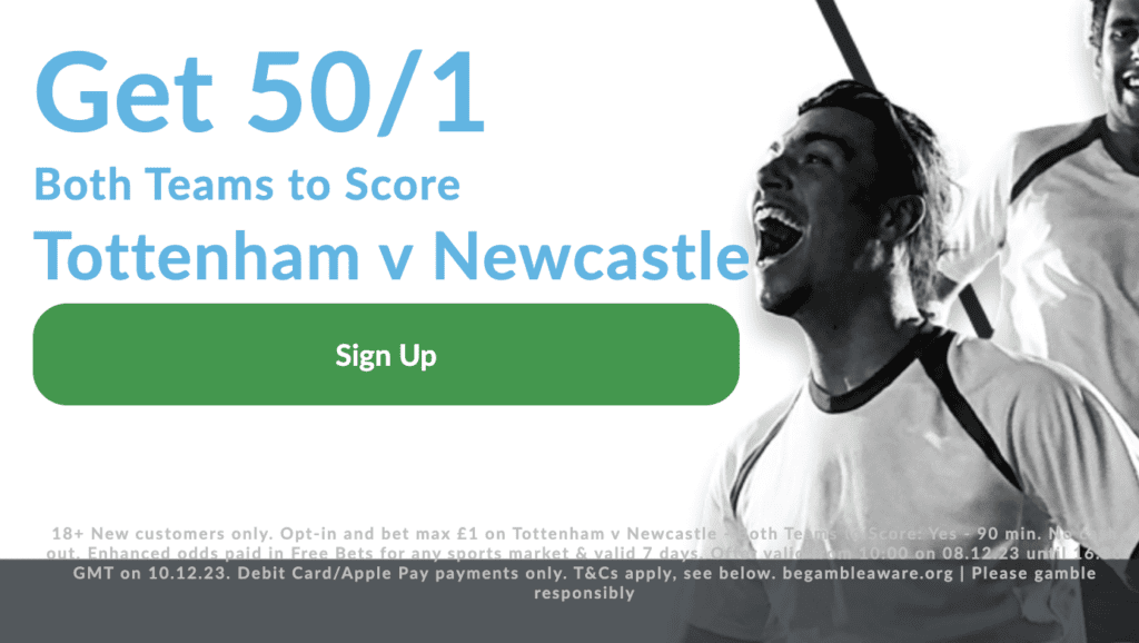 40/1 boost: Newcastle to win vs Tottenham and BTTS on Parimatch