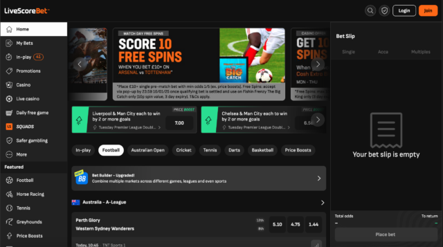LiveScore Bet Mobile Interface Snapshot