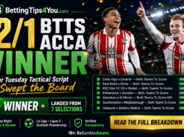 42/1 BTTS Acca Winner: How Our Tuesday Tactical Script Swept the Board 42:1 BTTS Acca Win Tuesday 12th May