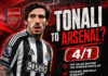 Why Backing Sandro Tonali to Sign for Arsenal at 4/1 Is Summer’s Top Value Bet Tonali to Arsenal