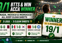 19:1 BTTS Win Acca Treble