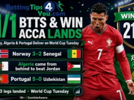 BTTS & Win Acca Lands Ronaldo