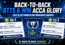Back to back BTTS & WIn Accas