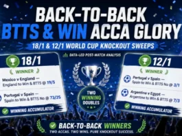 Back to back BTTS & WIn Accas