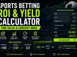 Sports Betting ROI & Yield Calculator: Find Value & Convert Odds Sports Betting ROI & Yield Calculator